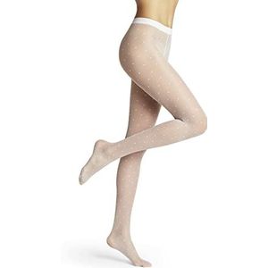 FALKE Dames Panty Dot 15 DEN W TI Sheer Gedessineerd 1 Stuk, Wit (White 2209), M