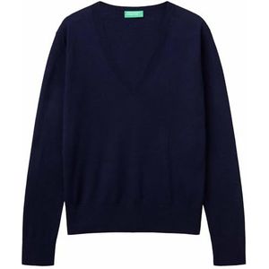 United Colors of Benetton T-shirt met V-hals M/L, Blauw, M