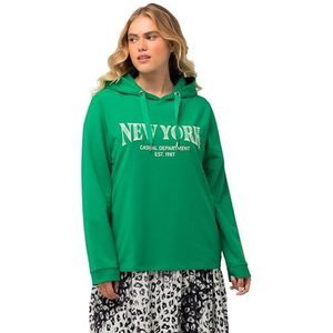 Ulla Popken Dames Stedenprint Sweatshirt, groen, 50-52
