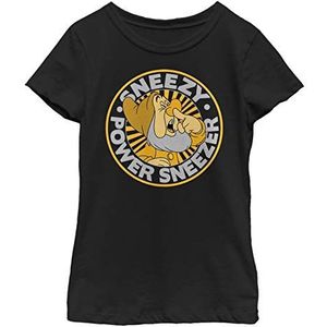 Disney Over Sneezy Round T-shirt voor meisjes (1-Pack), Zwart, XL, zwart, XL