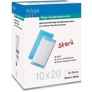 Höga-Saugkompressen steril Gebruiksklare zuigcompressen, 30 stuks, 10 x 20 cm