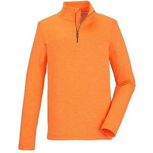 Killtec Jongens functioneel shirt met opstaande kraag en ritssluiting KSW 185 BYS LS SHRT, neon zuiver oranje, 140, 40868-000