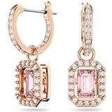 Swarovski 5649474 Millenia Oorhangers Octagon-slijpvorm Roze Roségoudkleurige toplaag