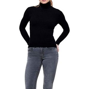 ONLY Vrouwelijke gebreide trui met rolkraag, zwart 1, XL