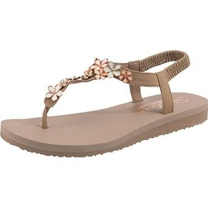 Skechers Vrouwen Meditatie Glas Daisy Sling Back Sandalen, Taupe Multi, 38 EU