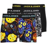 JACK & JONES Jacjames Trunks 3 Pack Noos Boxershorts heren,Zwart/detail: zwart - blazing yellow,XL