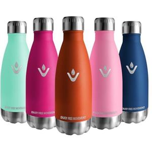 Vikaster Thermosfles, 350 ml, lekvrij, BPA-vrij, herbruikbaar, roestvrij staal, voor fiets, camping, yoga, gym, fitness, school, reizen, outdoor