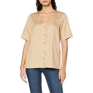 PIECES Dames Pcmarylee Ss V-hals Top Bc Blouse, Warm zand., M