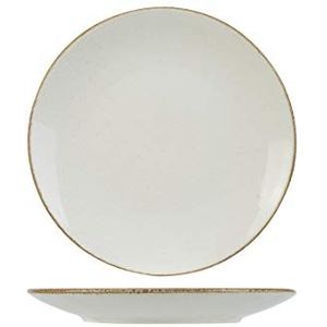 Cosy & Trendy Platte borden graniet, ivoorkleurig, D27 cm, 6 stuks