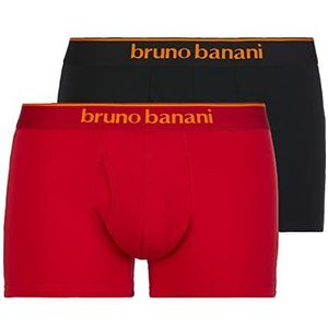 bruno banani Heren Short 2Pack Quick Access ondergoed, zwart/oranje // rood/oranje, L