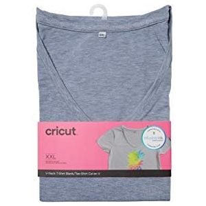 Cricut 2007567 Women's V Neck T-Shirt Gray-XXL Infusible Ink Blanks