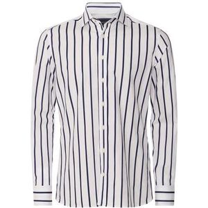 Hackett London Casual overhemd met vet streep voor heren, Wit/Navy, L
