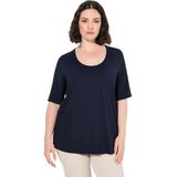 Ulla Popken - Shirt - Navy - Effen - Halve Mouw - Wijde Pasvorm