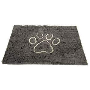 Dog Gone Smart Dirty Dog Deurmat, microvezel, super absorberend, machinewasbaar met antislip onderkant, maat M, mistgrijs