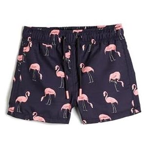 Koton Boys's zwembroek met flamingo-print, trekkoord, zwembroek, Roze design (41A), 3-4 Jaar