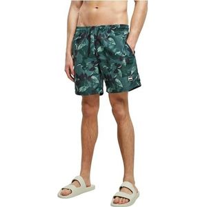 Urban Classics heren Onderbroeken Zwemshort met patroon,Greenleafs,M