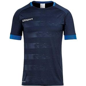 uhlsport Division II T-shirt met korte mouwen voor heren, marineblauw/azuur, XXL