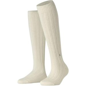 Burlington Dames Kniekousen Soft Rib W Kh wol alpaca lang eenkleurig 1 paar, Wit Off-White 2040, 39-42
