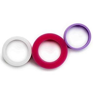 Ibili nivelleringsring set 3/5/10 mm, siliconen, wit/rood/paars, 20 x 8 x 3 cm, 3-delig