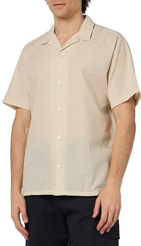 Jack & Jones - Palma Seersucker Shirt - Korte Mouwen - Fields Of Rye/Stripes