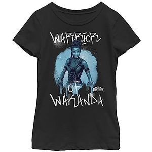 Marvel Little, Big Shuri Warrior Girls T-shirt met korte mouwen, zwart, maat XS, zwart, XS