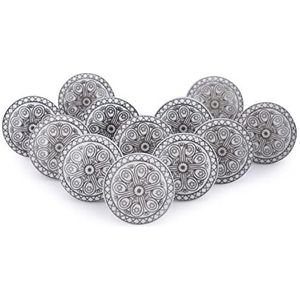 Ajuny Keramische knoppen voor badkamerkast keuken kast dressoir laden en borst wit en grijs set van 12