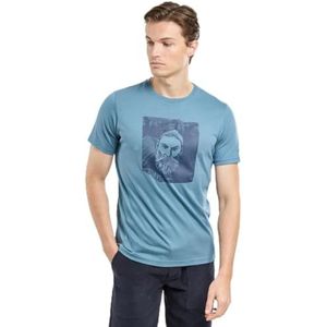 Armor Lux Lichtgewicht katoenen T-shirt met zeefdruk, Marine H24/Winterblauw, XL