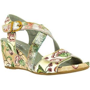 Laura Vita Becnoito 60 plateausandalen voor dames, beige, 36 EU