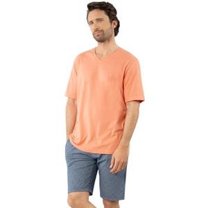 Eminence Biologisch katoen, korte pyjama, nacht heren, koraal/blauw, S