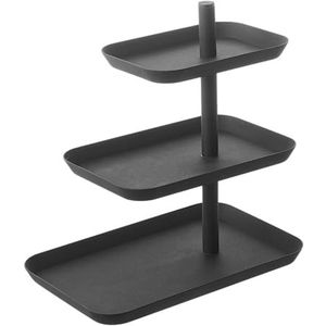 Yamazaki Serveer Plateau Etagere Tower - zwart - 3 niveaus