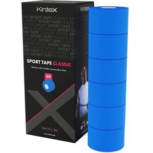 Kintex 6 rollen sporttape blauw 3,8 cm x 10 m, onelastisch, fixatie