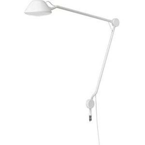 Flexibele bureaulamp AQ01 Plug-In, ontworpen door Anne Quist, energie-efficiëntieklasse A++, lampenkap van aluminium, 20 x 45 x 44 cm, wit (referentie: 62716005)