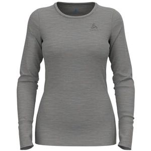 Ondershirt Odlo Women Bl Top Crew Neck L/S Merino 200 Odlo Steel Grey Melange