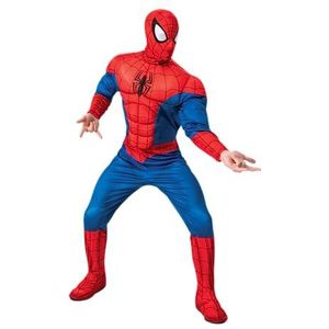 RUBIES - Officieel Marvel - SPIDER-MAN - luxe kostuum voor volwassenen - maat STD - kostuum met lange mouwen, bivakmuts en laarzenafdekking