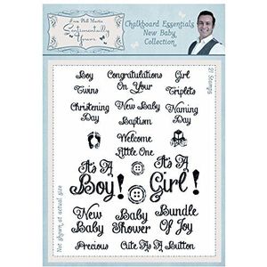 Sentimenteel Jou door Phill Martin A5 Krijtbord Nieuwe Baby Essentials Collectie Clear Stempel Set, Polymeer, 10 x 15 x 0,8 cm