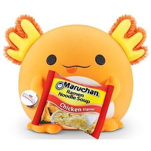 Snackles Axolotl (Maruchan) Super Sized 35 cm, van ZURU Knuffelig Squishy Comfort 35 cm pluche met licentiesnack merkaccessoire (Axolotl)