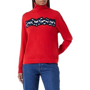 Love Moschino Damestrui met lange mouwen en striped logo, rood, 42