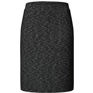 KAFFE Potloodrok voor dames, knielengte, slim fit, hoge taille, elastische taille, Zwart/Chalk Mini Check, XS