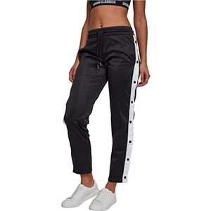 Urban Classics Dames Button Up Track Pants Broek, zwart/wit/zwart, 3XL