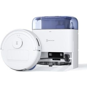 ECOVACS DEEBOT MINI Robotstofzuiger en dweil, 9000 Pa zuigkracht, ZeroTangle 2.0, TrueMapping 2.0, 45℃ hetelucht drogen, zelfledigend, intelligent diep dweilen, zelfreinigend met één druk op de knop