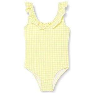 NAME IT Girl's NMFZILINE Swimsuit Box badpak, citroen tonic, 98/104, Lemon Tonic, 98/104 cm