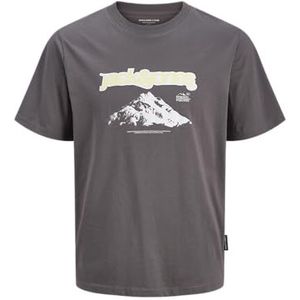 JACK & JONES Shirt 'JCOFLARE'  lichtgeel / donkergrijs / wit