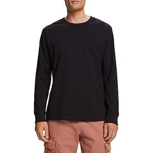 ESPRIT Shirt met lange mouwen van jersey, 100% katoen, zwart, XS