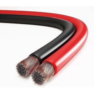 conecto Luidsprekerkabel luidsprekerkabel CCA 2 x 4,00 mm², 50,0 m, audiokabel met polariteitsmarkering voor HiFi-luidsprekers, boxen, subwoofer, rood/zwart