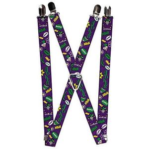 Buckle Down Unisex's Bretels - The Joker Elements Collage Paars/groen/geel, Meerkleurig, One Size