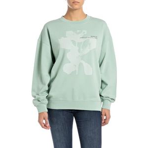 Replay Oversized sweatshirt voor dames, 582 Frosty Green, XXS