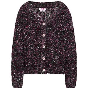 OCY Dames gebreide jas 12419552-OC01, zwart roze, XL/XXL, zwart, roze, XL/XXL