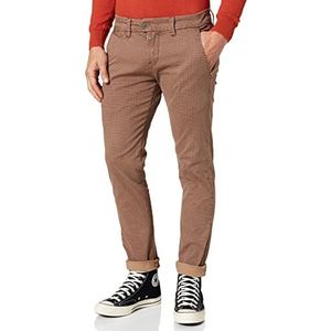 Timezone Heren Slim Jannotz vrijetijdsbroek, Beige check, 36W x 32L