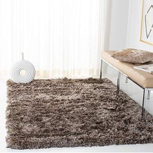 Safavieh Shaggy tapijt, SG511, handgetuft polyester, lichtbruin, 160 x 230 cm