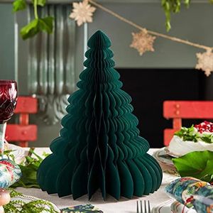 Talking Tables Donkergroene Kerst Tafeldecoratie | Kaart Honingraat Centrepiece, Tafelblad Mini Kerstbomen, Winter Wonderland, Forest Party Thema